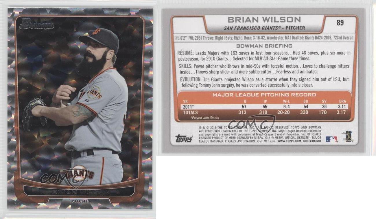 2012 Bowman Baseball #89 Brian Wilson at 's Sports Collectibles Store