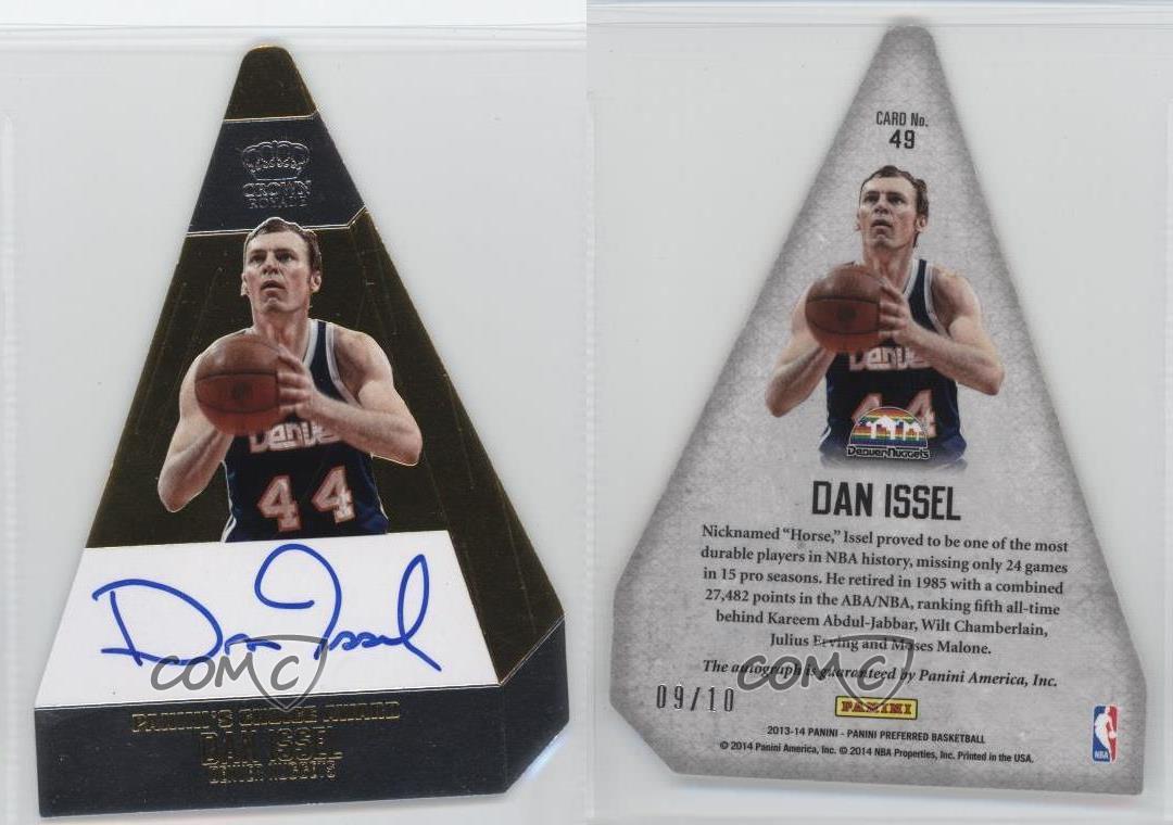 2013-14 Panini Preferred Panini's Choice Gold /10 Dan Issel #49 Auto HOF - Foto 3 di 3
