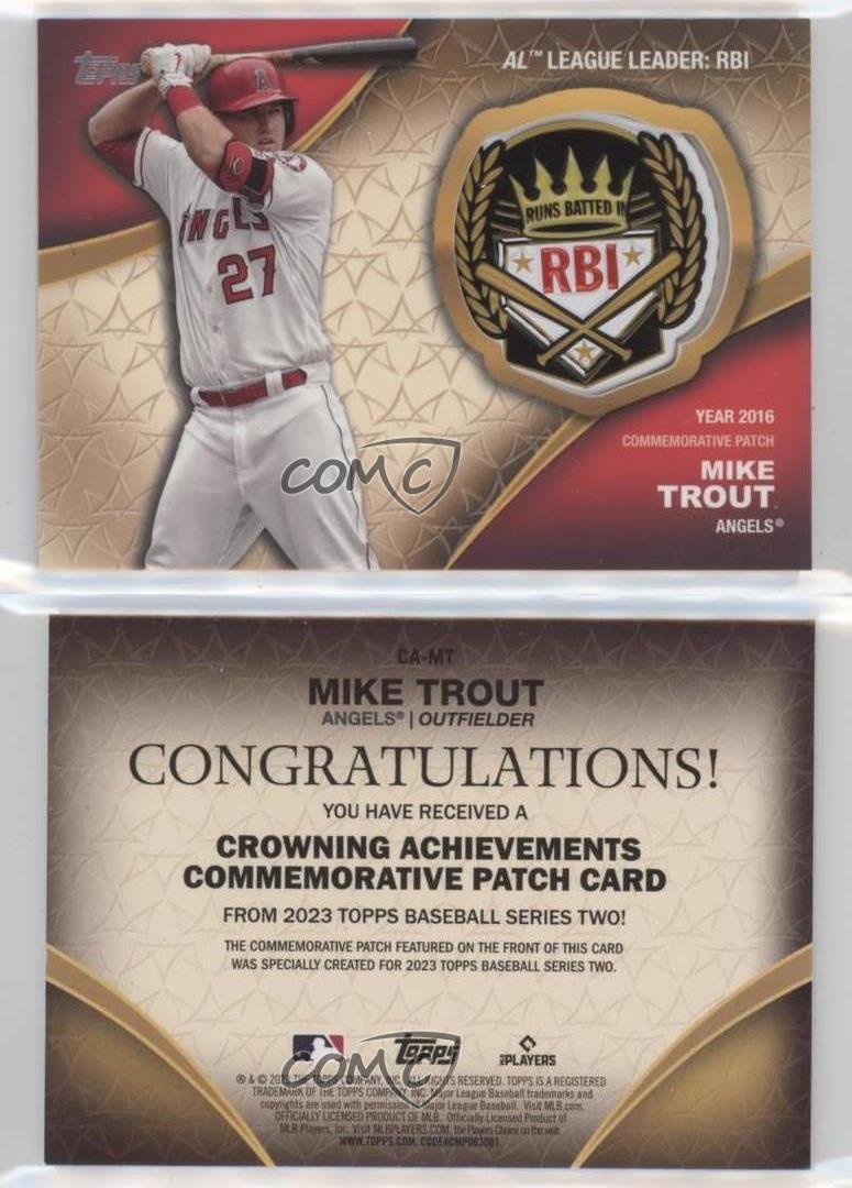 2023 Topps Series 2 Crowning Achievements Commemorative Mike Trout #CA-MT Patch