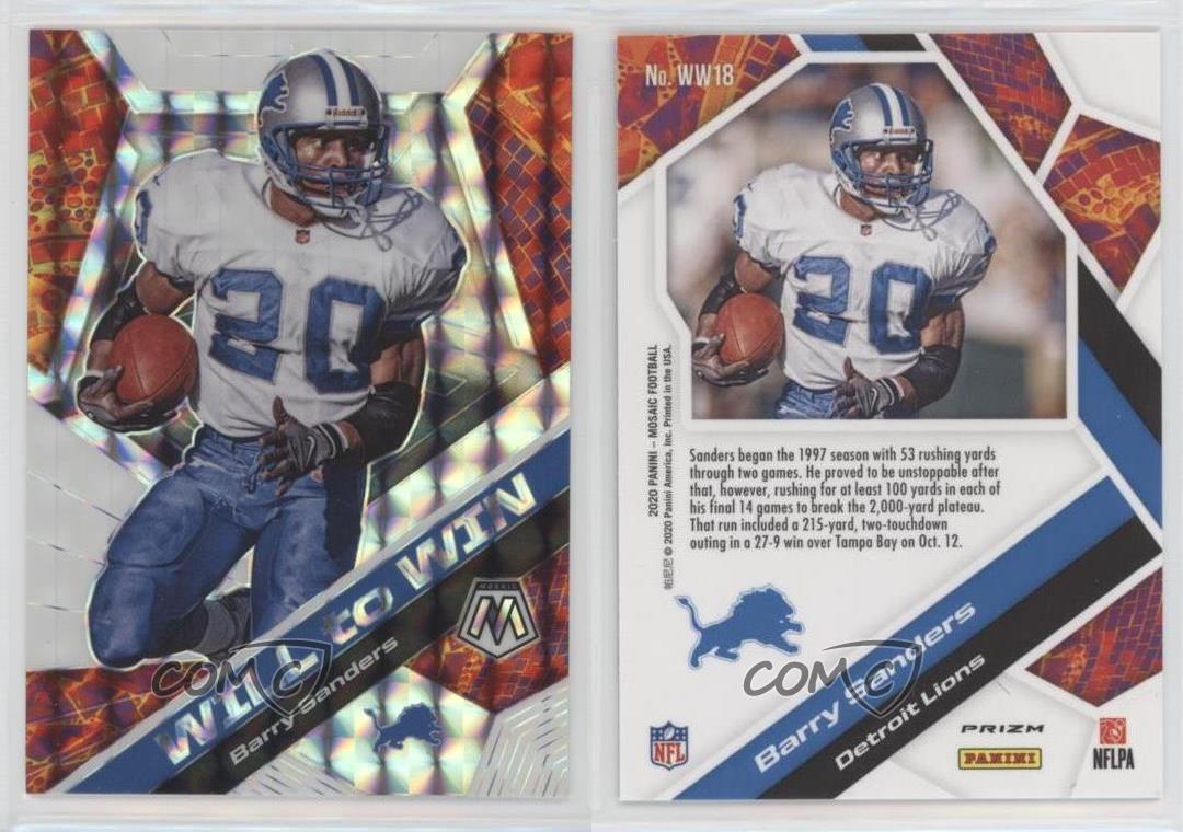 2020 Panini Mosaic Will to Win Mosaic Barry Sanders #WW18 HOF - Bild 3 von 4