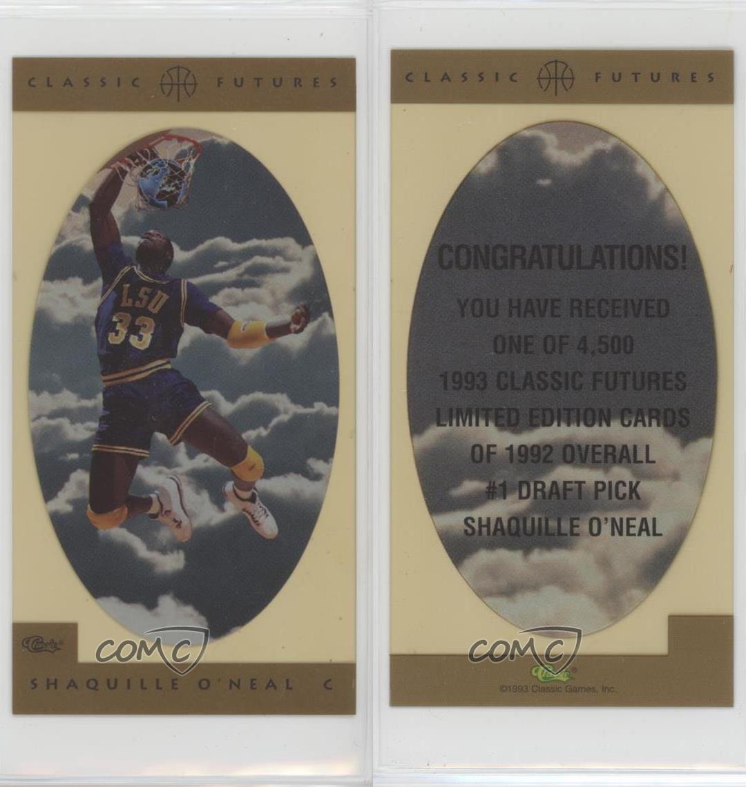 1993 Classic Futures Limited Edition /4500 Shaquille O'Neal HOF - Picture 3 of 4