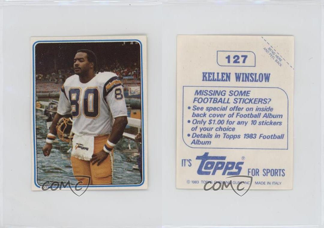 1983 Topps Album Stickers Kellen Winslow #127 HOF - Picture 3 of 4