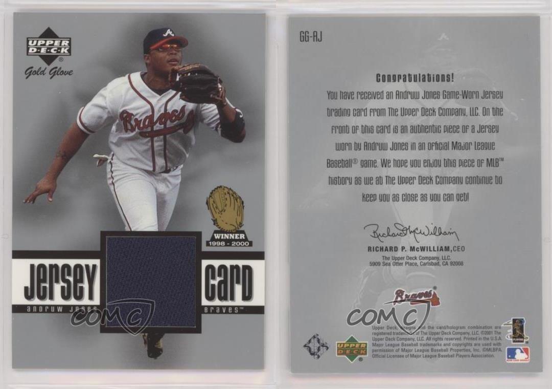 2001 UD Gold Glove GU Jersey #GG-CR ANDRUW JONES card Atlanta Braves at  's Sports Collectibles Store