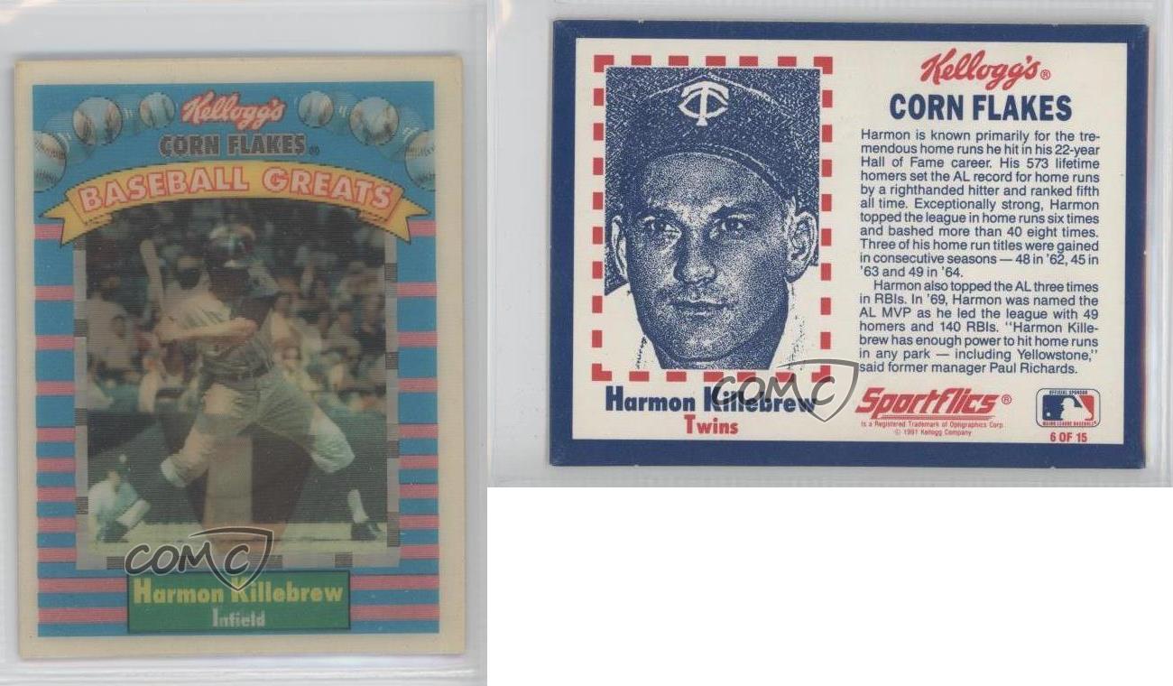 1991 Sportflics Kellogg's Corn Flakes Baseball Greats 6 Harmon