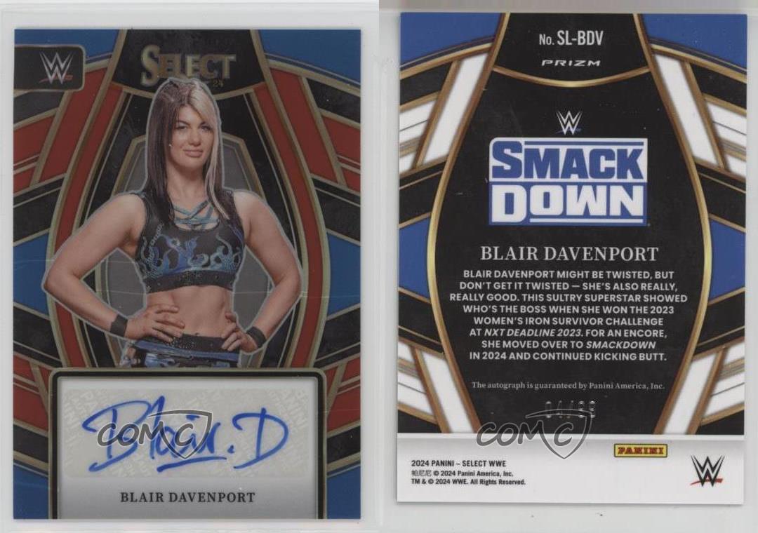 Panini Select WWE Signature Selections 2024 rojo Prizm/99 Blair Davenport automático - Imagen 3 de 4