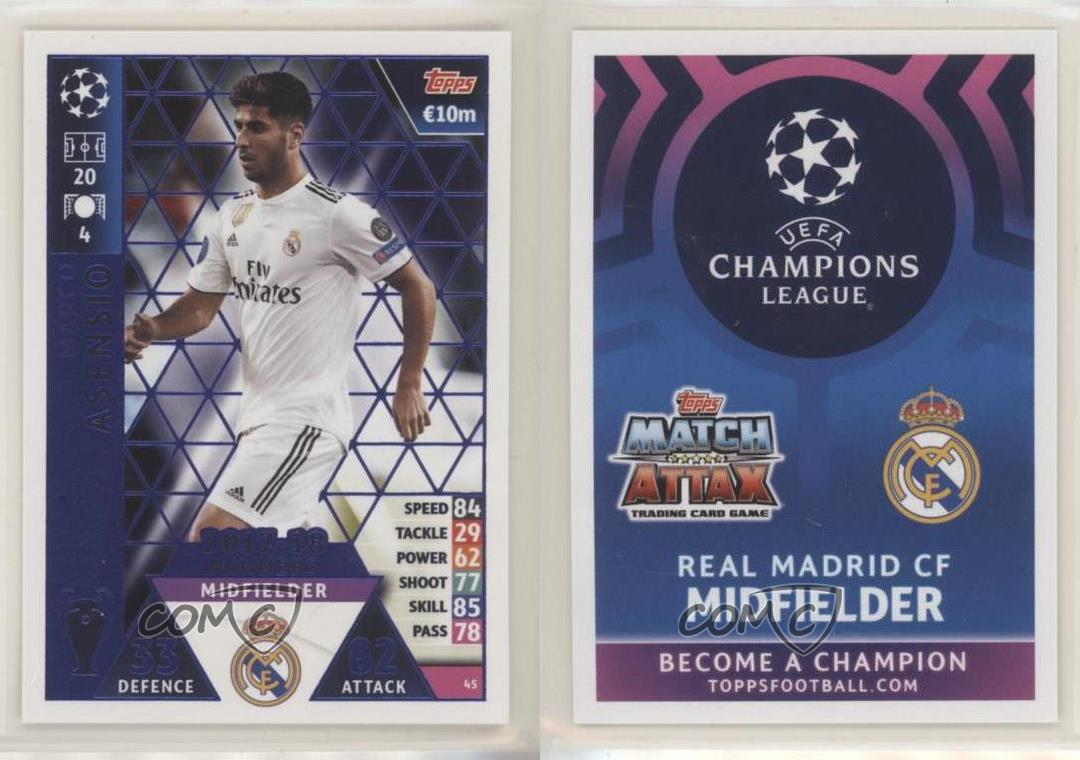 Marco Asensio Topps Champions League 18/19 Sticker 55 