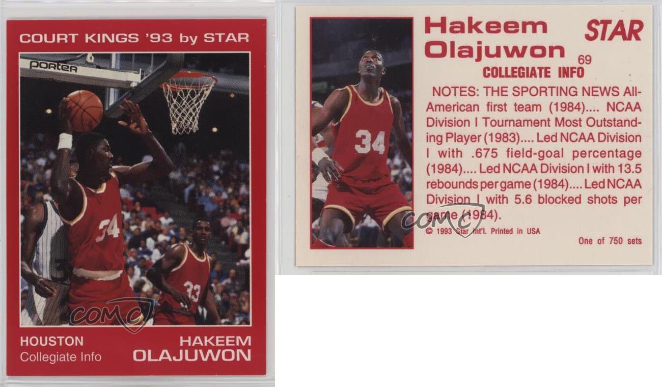 1993 Star Court Kings /750 Hakeem Olajuwon #69 HOF