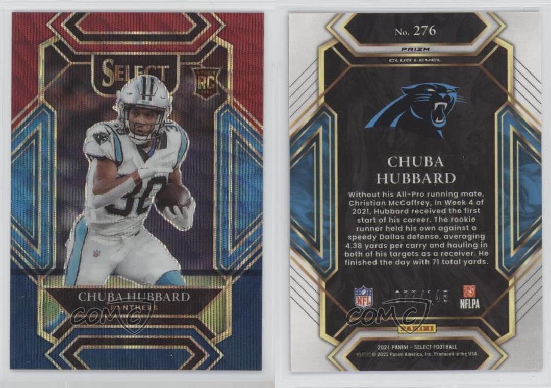 2021 Panini Select Tri-Color Prizm Chuba Hubbard RC #276 /149