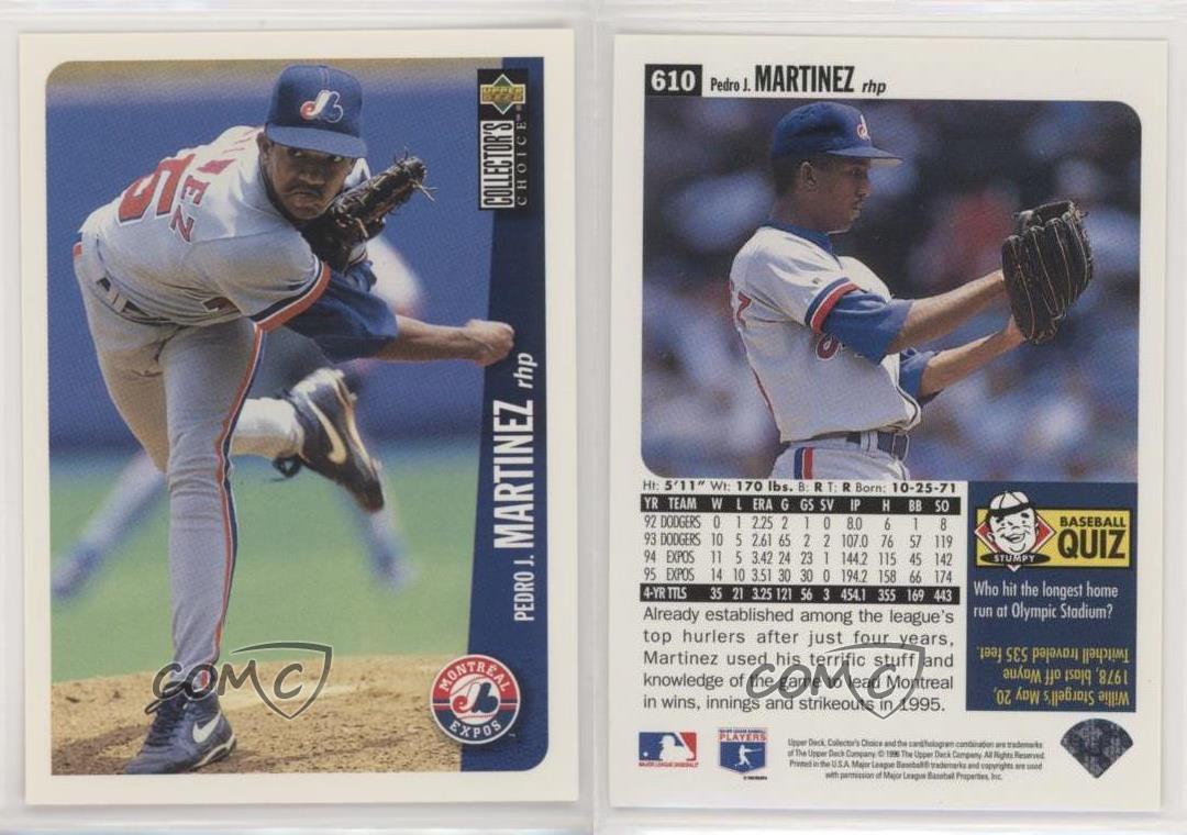 Pedro Martinez 1996 Upper Deck Collector's Choice #610 Montreal Expos Baseball  Card