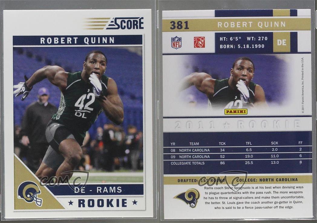 2011 Score Football Rookie Card #381 Robert Quinn