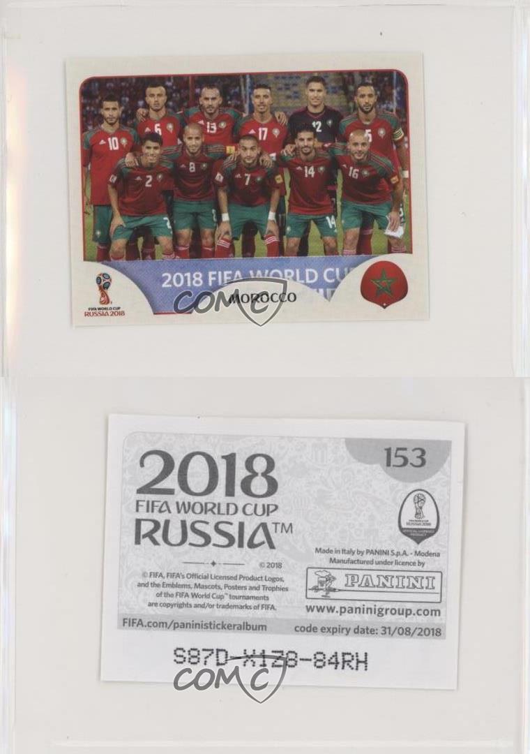 World Cup Aufkleber Russland 2018 Panini 153 Team Photo Marokko Fußball Aufkleber