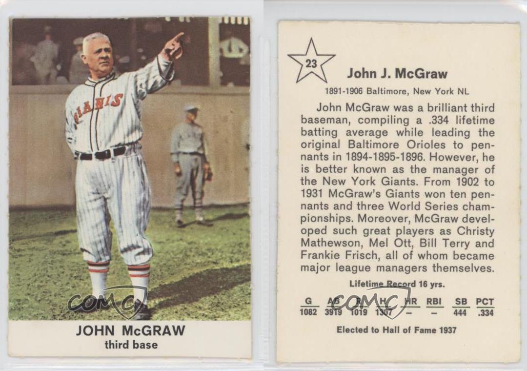 1961 Golden Press Hall of Fame 23 John McGraw New York Giants Baseball