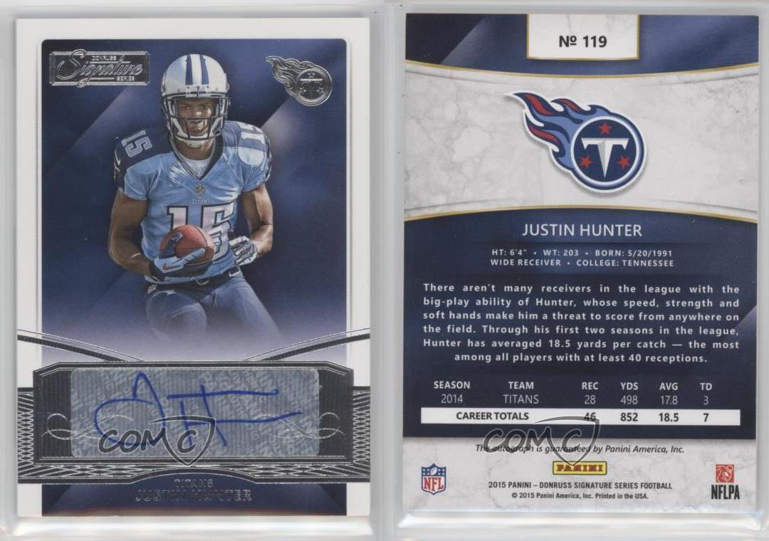 2015 Panini Donruss Signature Series Justin Hunter #119 Auto