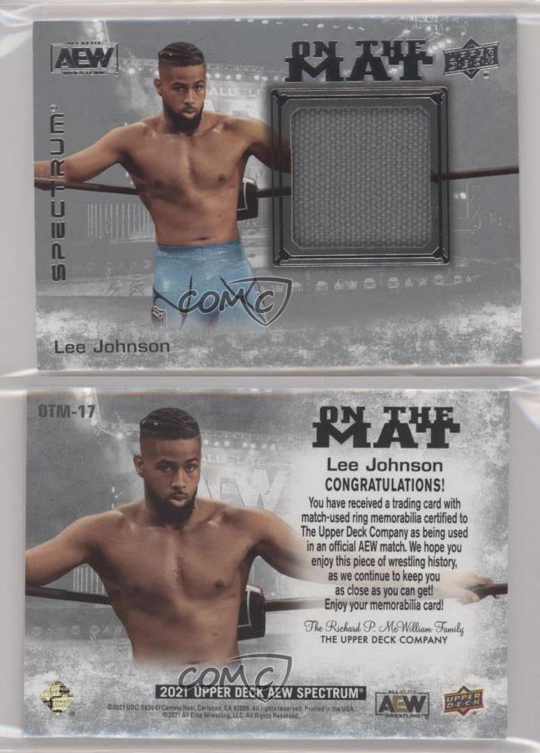 2021 Upper Deck AEW Spectrum On the Mat Relics Lee Johnson #OTM-17 Rookie RC