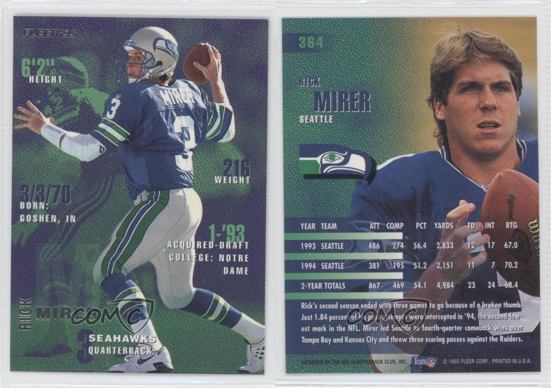 1995 Fleer #364 Rick Mirer Seattle Seahawks