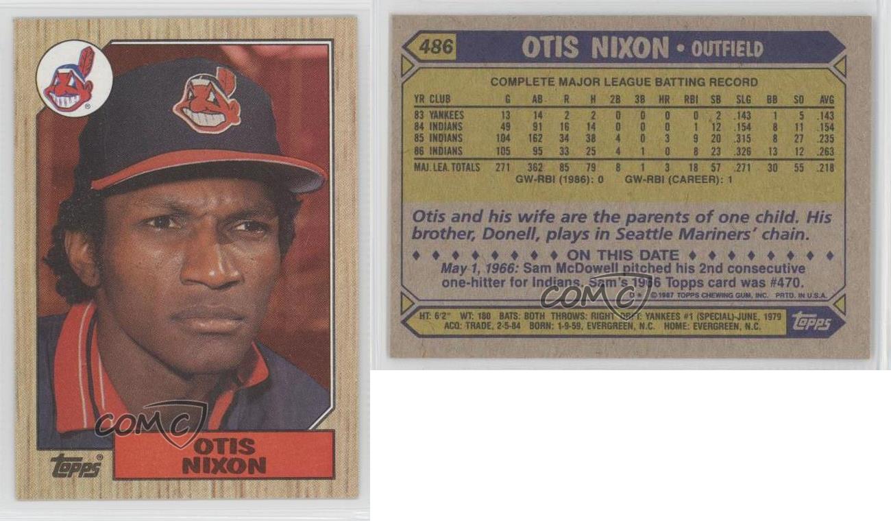 1987 Topps 486 Otis Nixon Cleveland Indians Baseball Card eBay