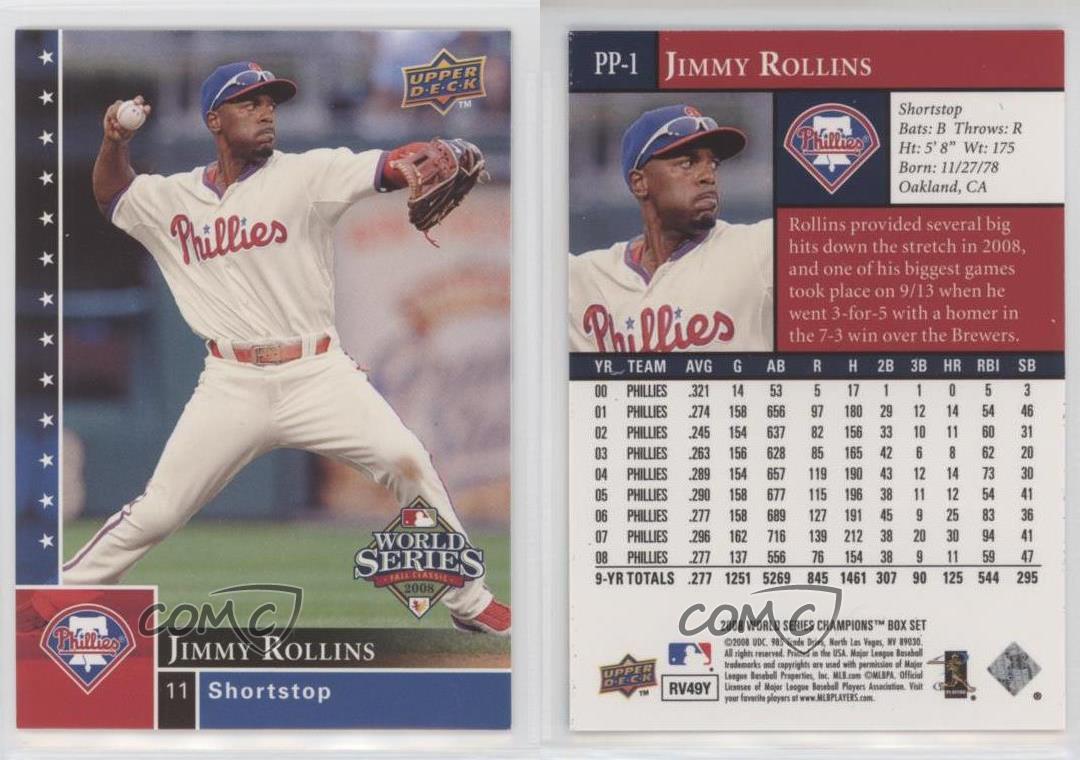 20504 Phillies JIMMY ROLLINS 2008 World Series CHAMPIONS Baseball