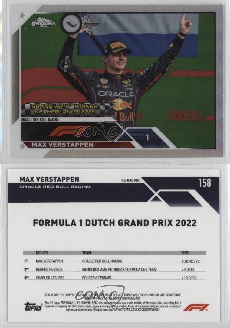 2023 Topps Chrome Formula 1 Grand Prix Winners Refractor Max Verstappen #158