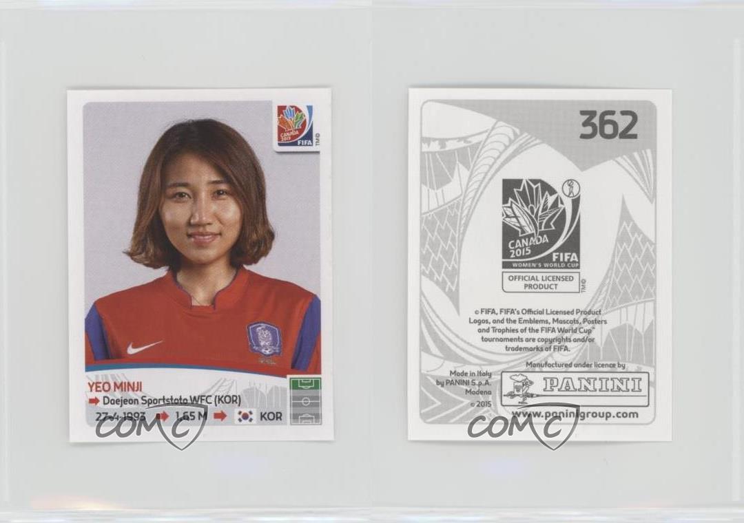Sticker 362 Yeo Minji Panini Frauen WM World Cup 2015 