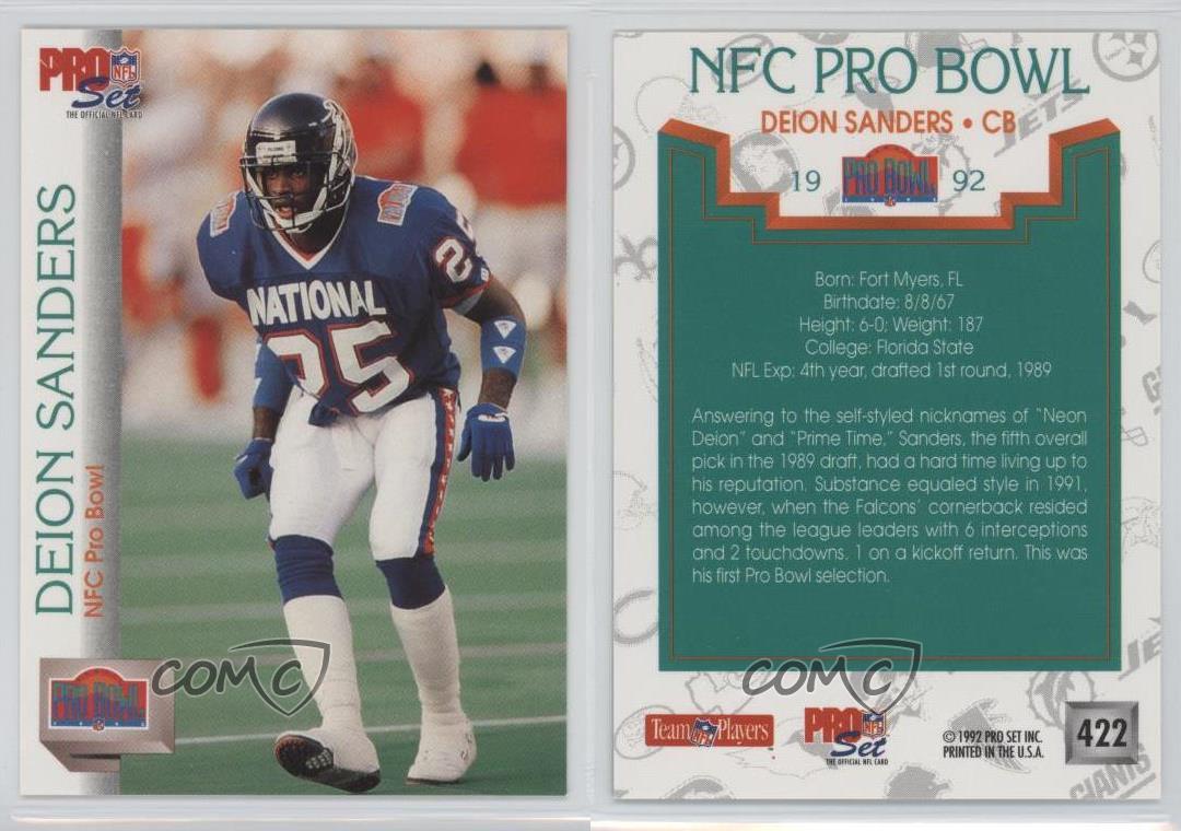 1992 Pro Set 422 Newsreel Deion Sanders Atlanta Falcons Football Card