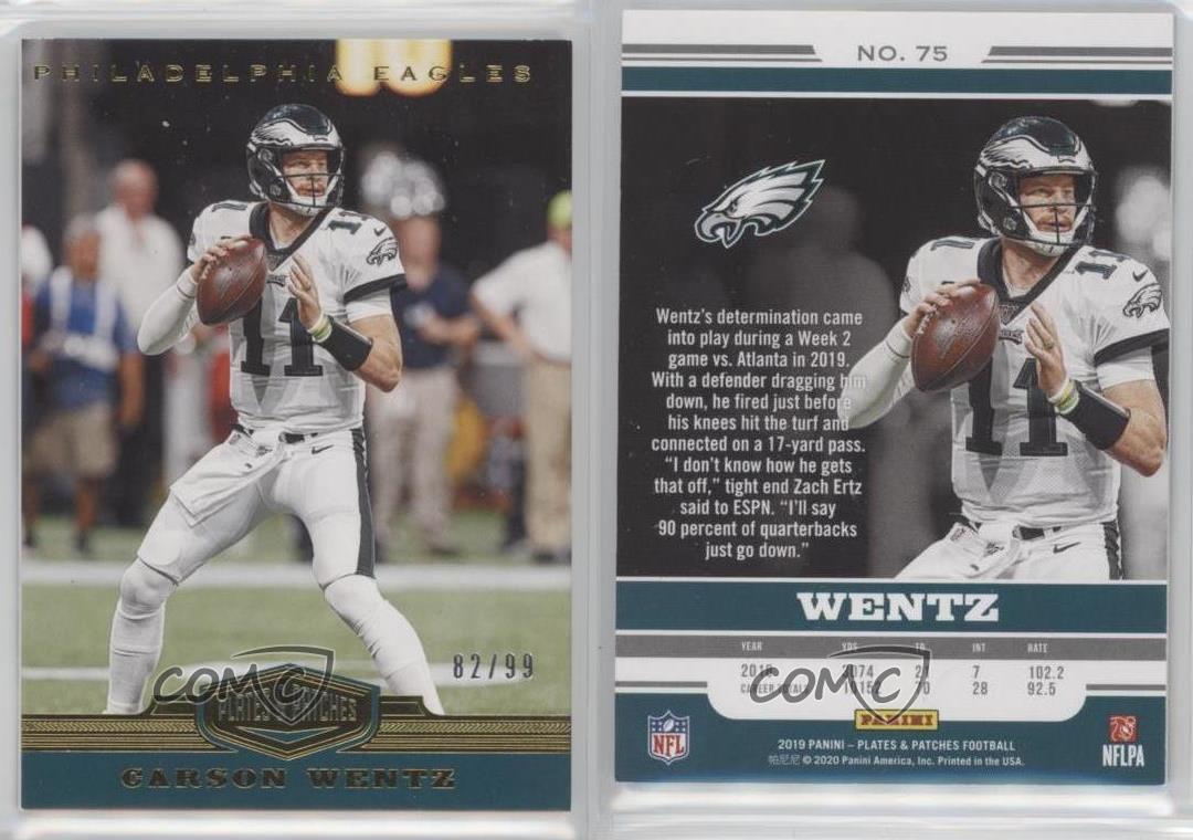 2019 Panini Plates & Patches /99 Carson Wentz #75