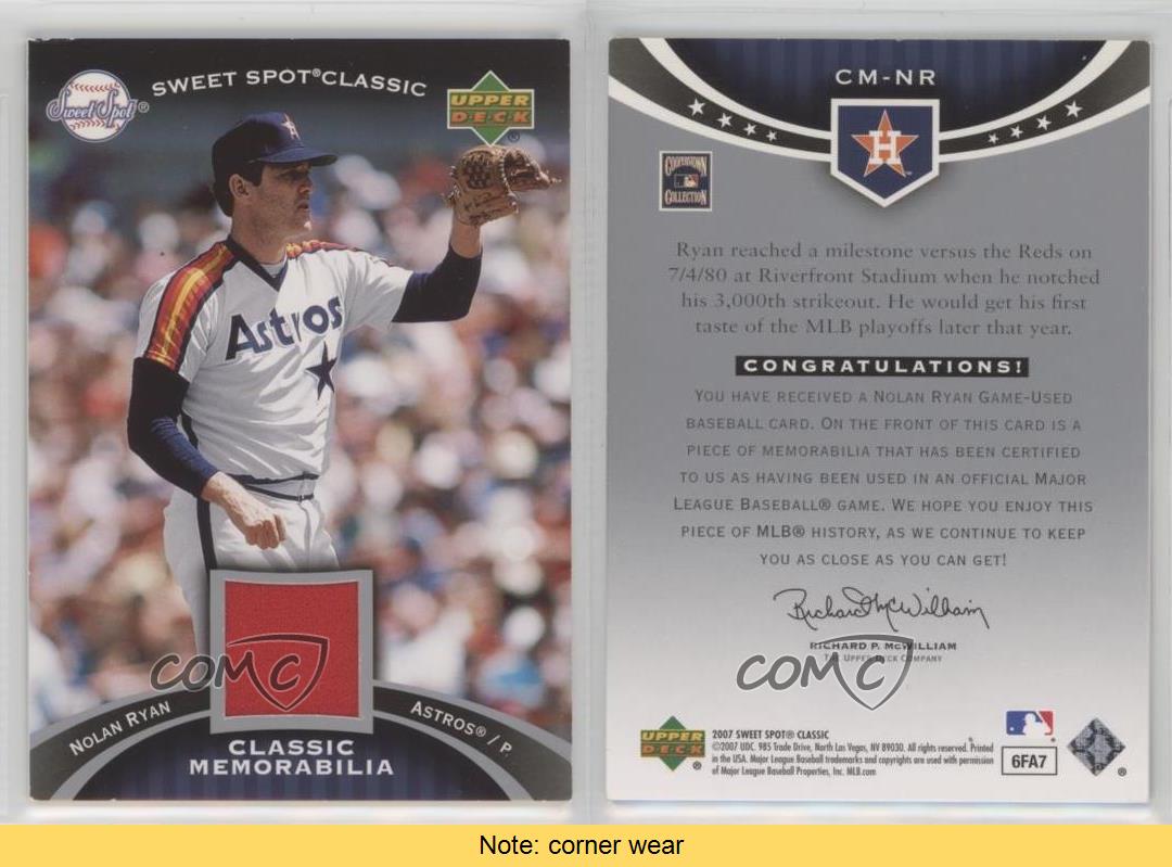 Nolan Ryan 2007 Upper Deck Sweet Spots Classic Card CM-RY MLB