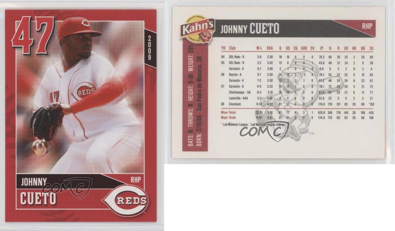 2010 Kahn's Cincinnati Reds Johnny Cueto