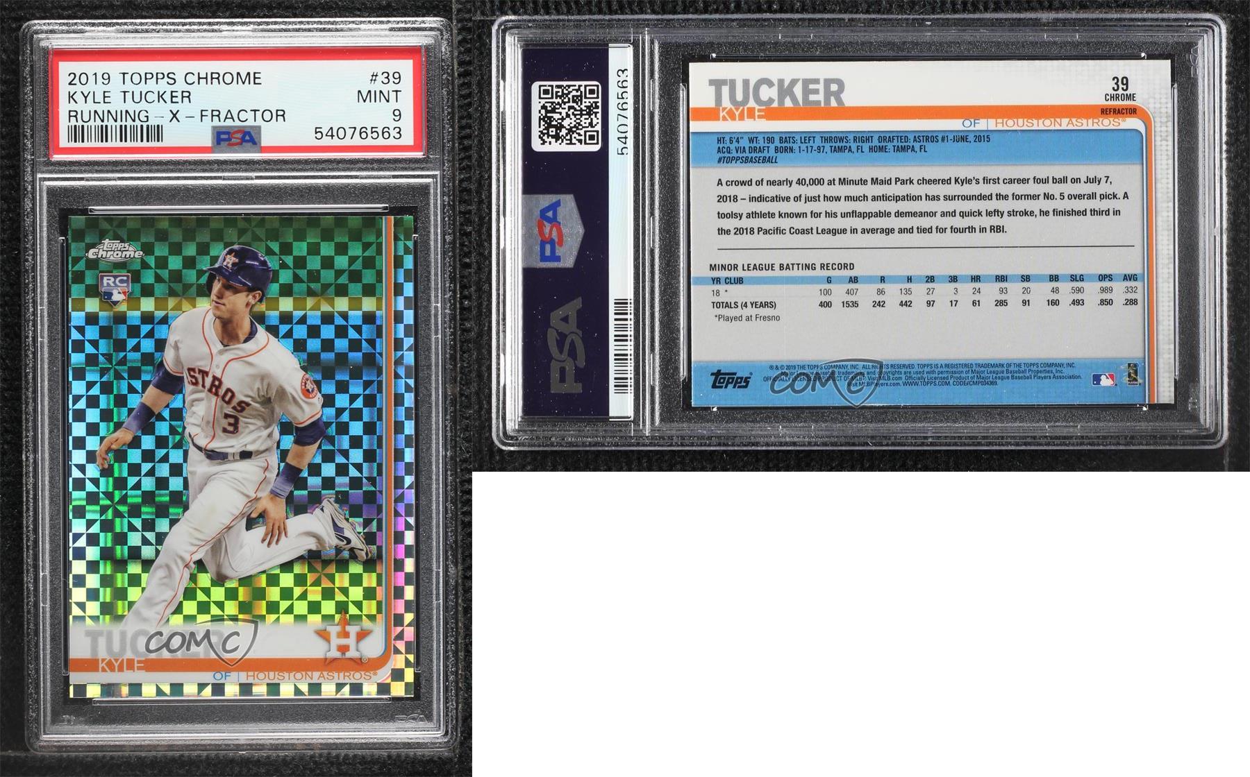 2019 Topps Chrome Mega Box X-Fractor Kyle Tucker #39 PSA 9 MINT Rookie RC