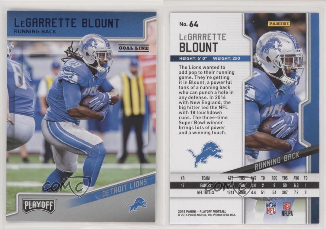 2018 Panini Playoff Base #64 LeGarrette Blount - Detroit Lions