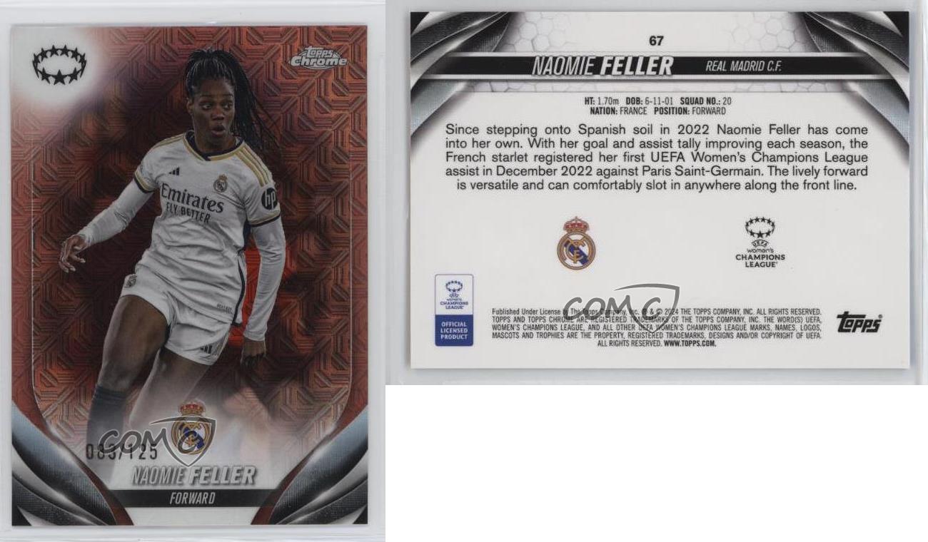 2023 Cromo UEFA Women's Champions League Oro Rosa Mojo Rifrattore Naomie Feller - Foto 4 di 4