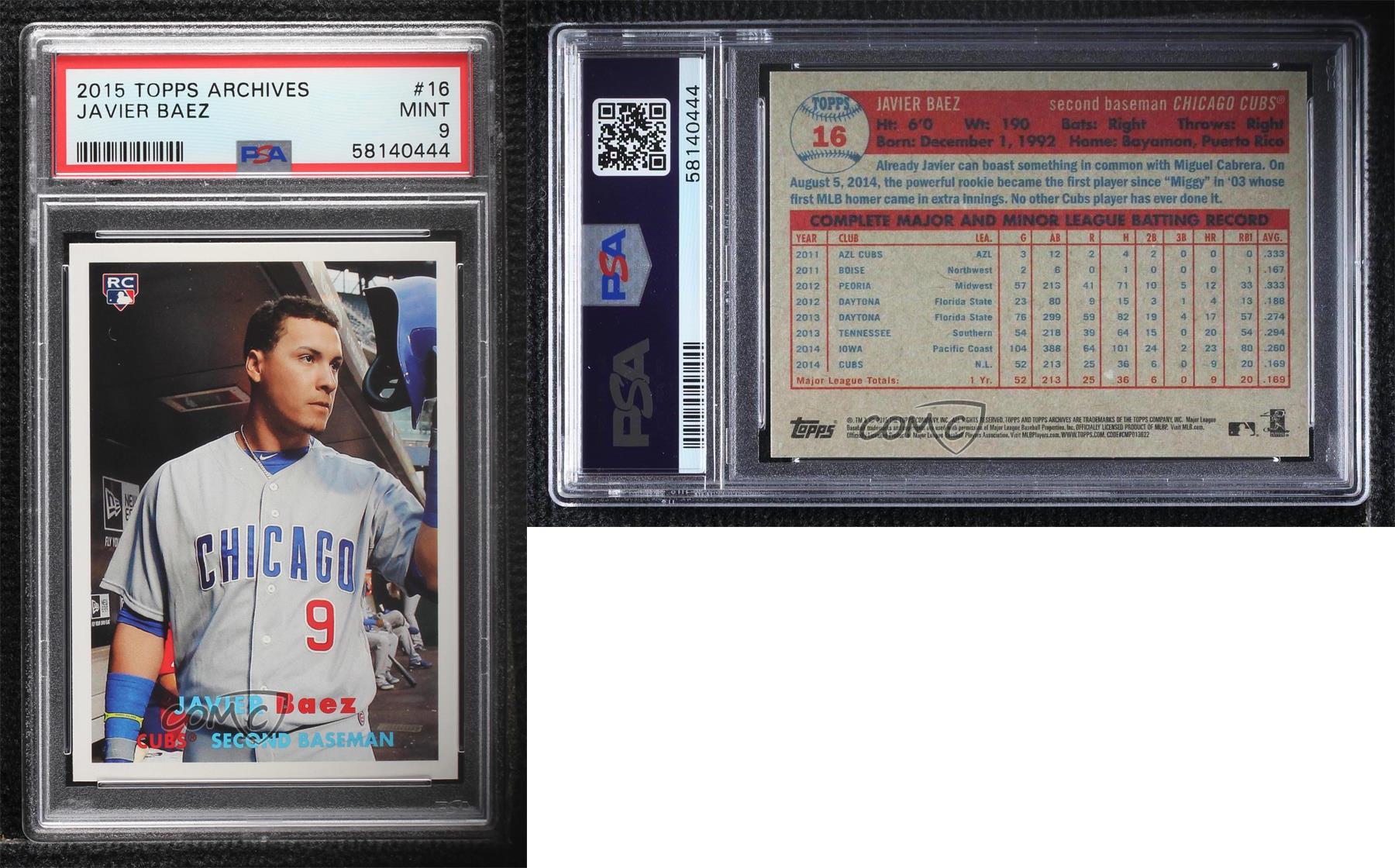 2015 Topps Archives Javier Baez #16 PSA 9 MINT Rookie RC