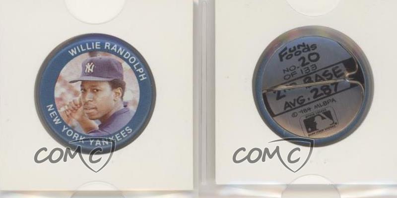 1984 Fun Foods Buttons Willie Randolph #20 - Picture 3 of 4