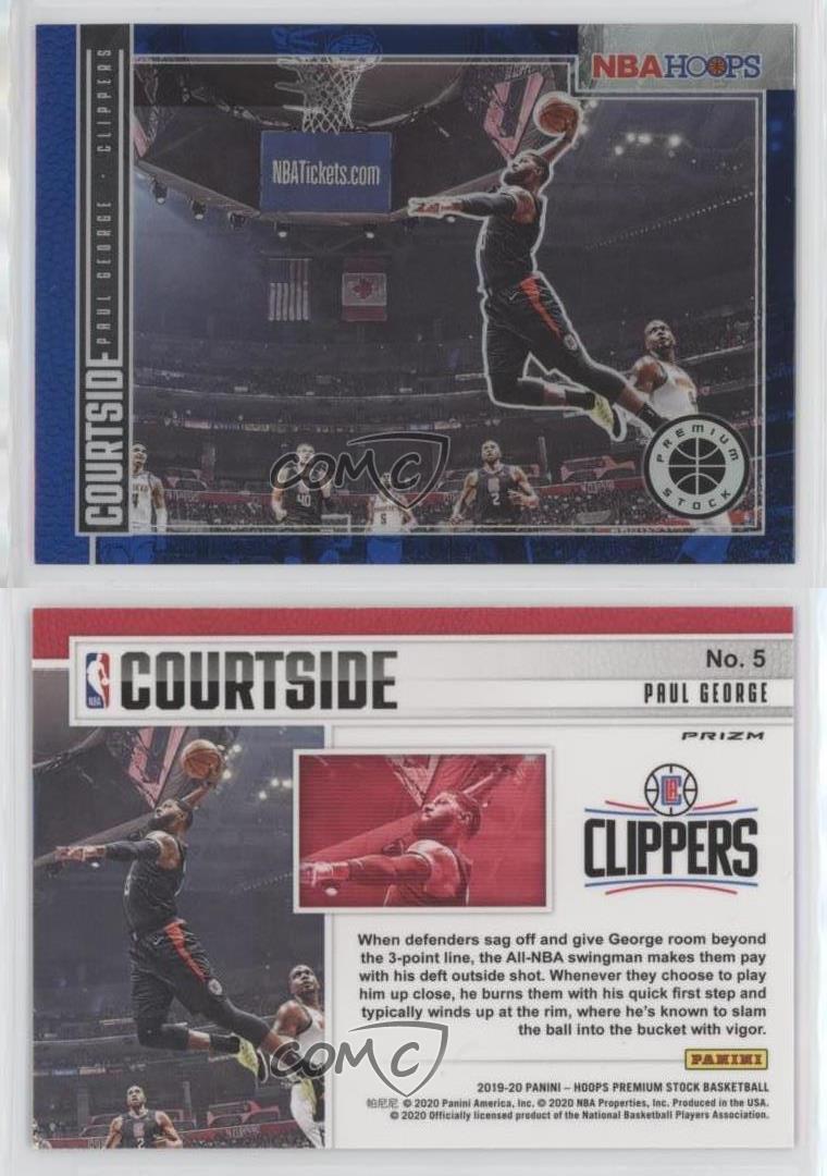 Panini NBA Hoops 2019-20 Premium Stock Courtside Blue Paul remise George #5