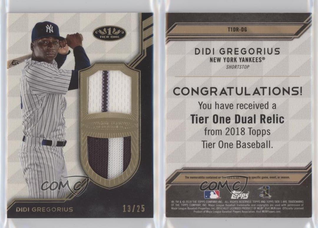  2018 Topps Tier One Relics #T1R-DG Didi Gregorius Game Worn Yankees  Jersey Baseball Card - Only 335 made! : Collectibles & Fine Art