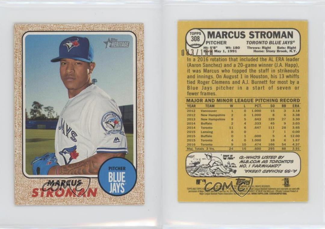  2017 Topps Heritage #308 Marcus Stroman Blue Jays