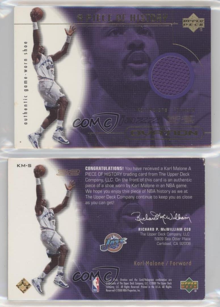 2000-01 Upper Deck Ovation A Piece of History Shoe Karl Malone #KM-S HOF - Picture 3 of 3