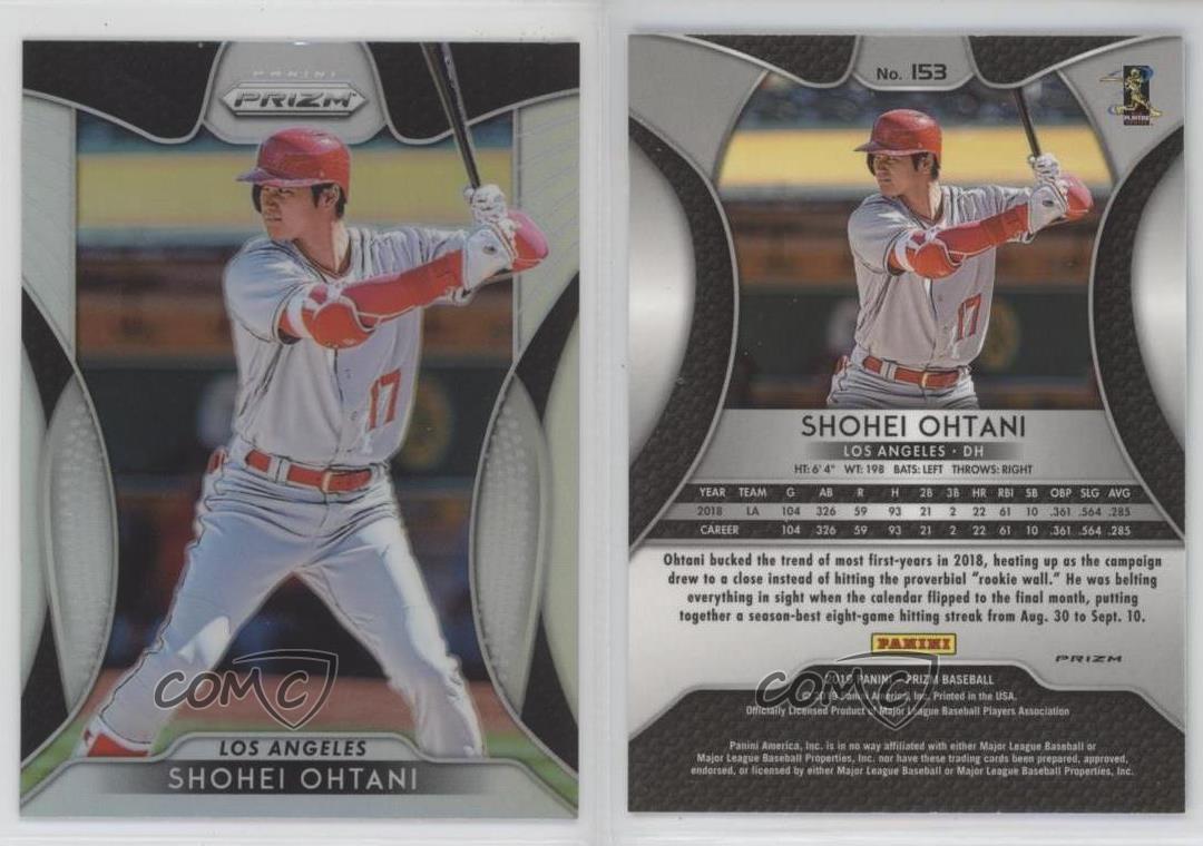 2019 Panini Prizm Tier II Silver Prizm Shohei Ohtani #153 - Imagen 3 de 3