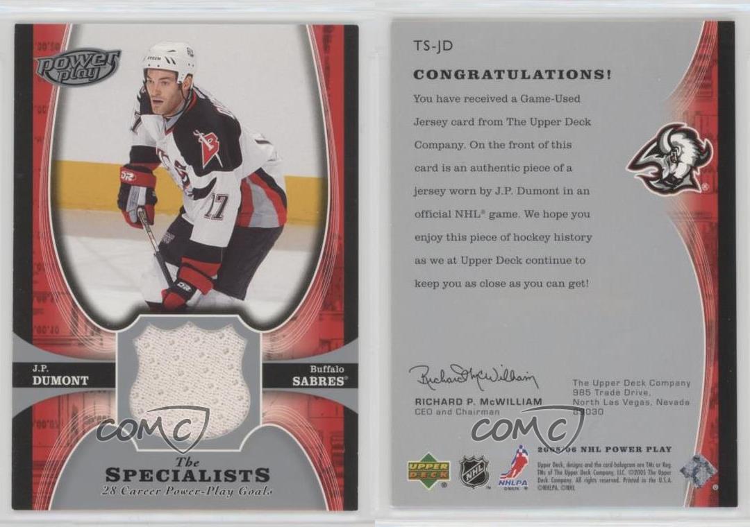 2005-06 Upper Deck Power Play The Specialists Jerseys JP Dumont #TS-JD