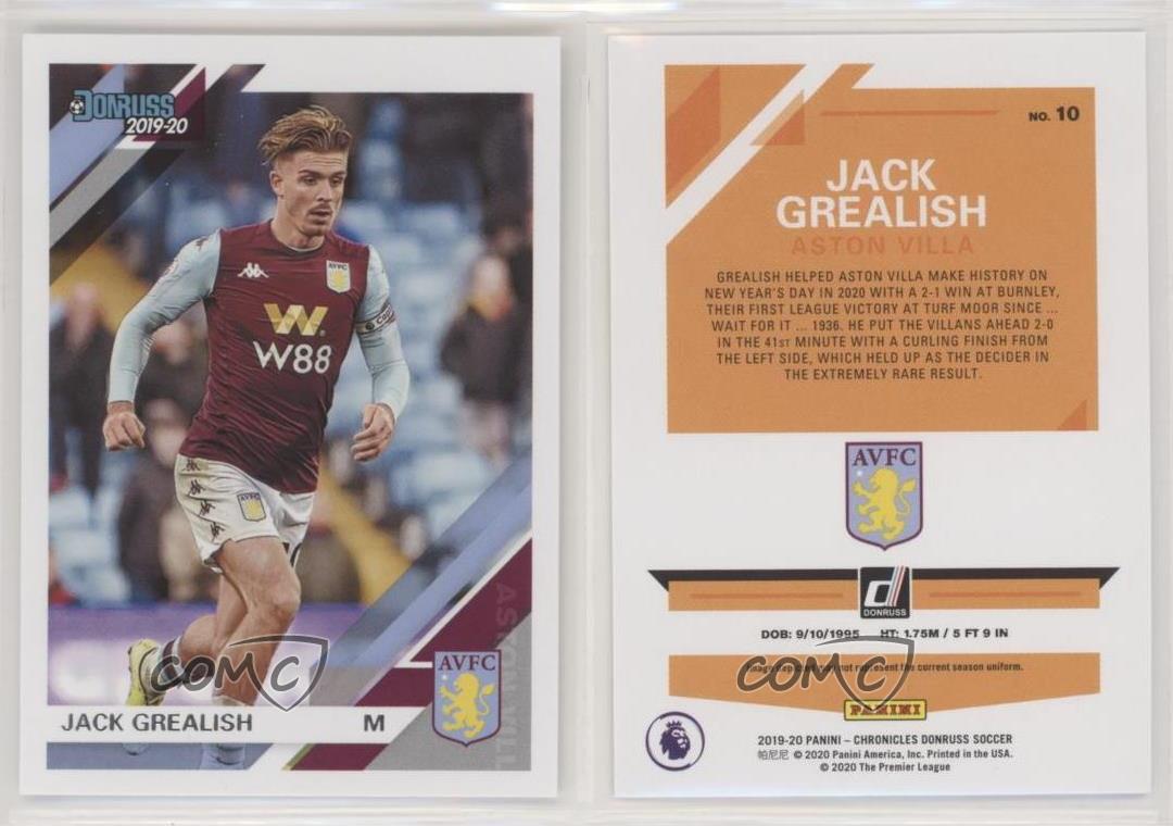 2019-20 Panini Chronicles Donruss Premier League Jack Grealish #10 - Picture 4 of 4