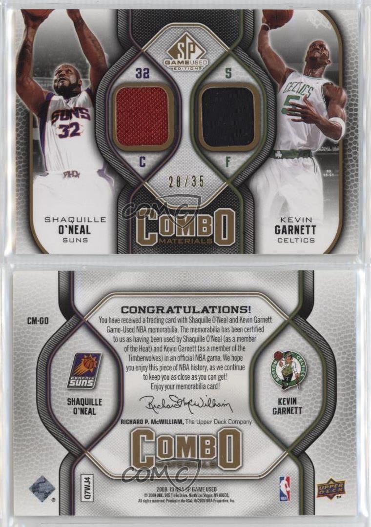 2009 SP Game Used Combo Materials Level 3 /35 Shaquille O'Neal Kevin Garnett HOF - Bild 3 von 3