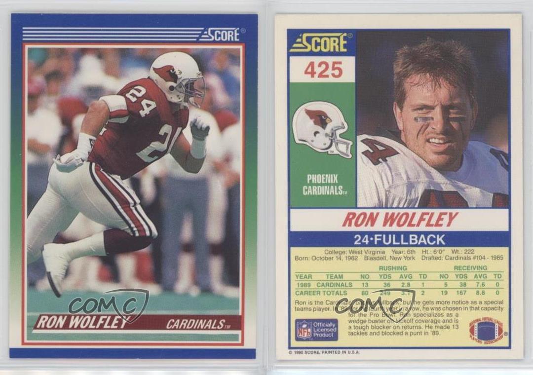 : 1990 Score Football #425 Ron Wolfley Phoenix Cardinals