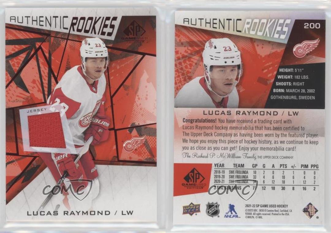 2021-22 SP Game Used Red Jerseys #200 Lucas Raymond