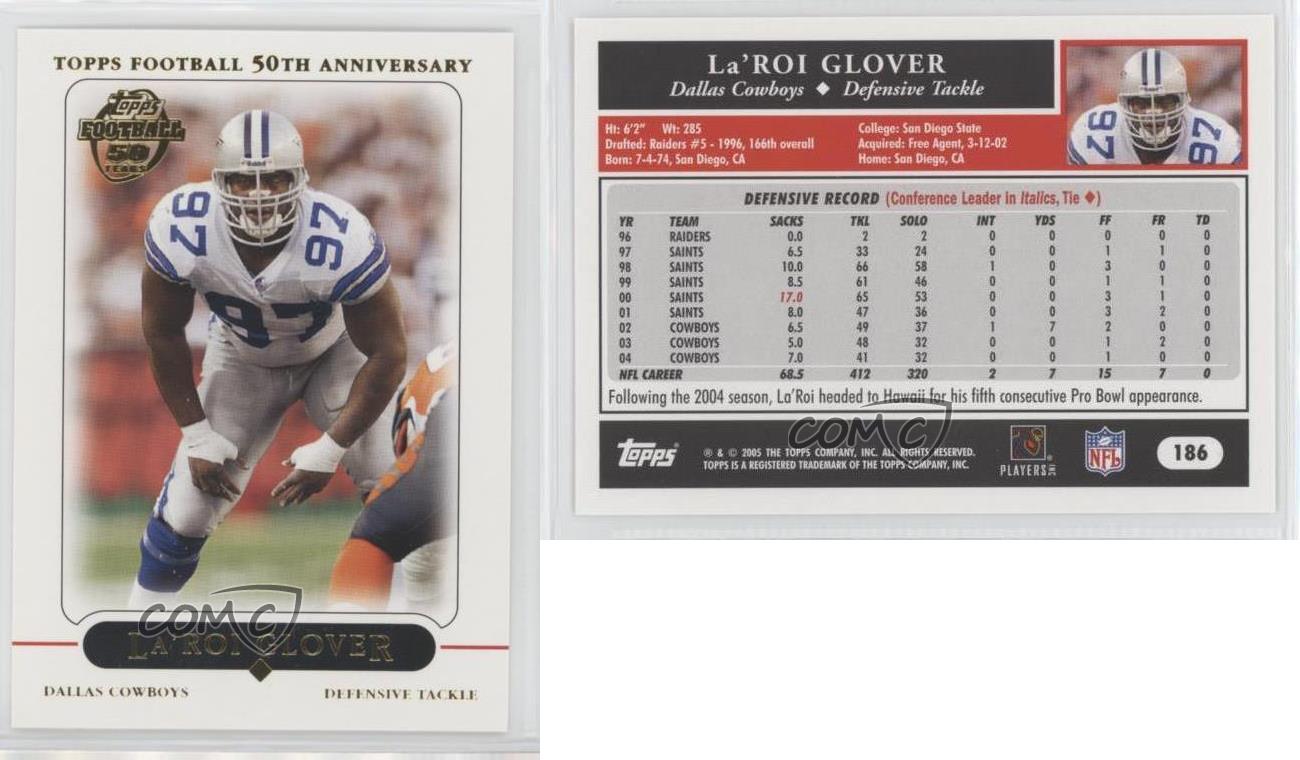 Topps La'Roi Glover #186 2005 - Imagen 3 de 4