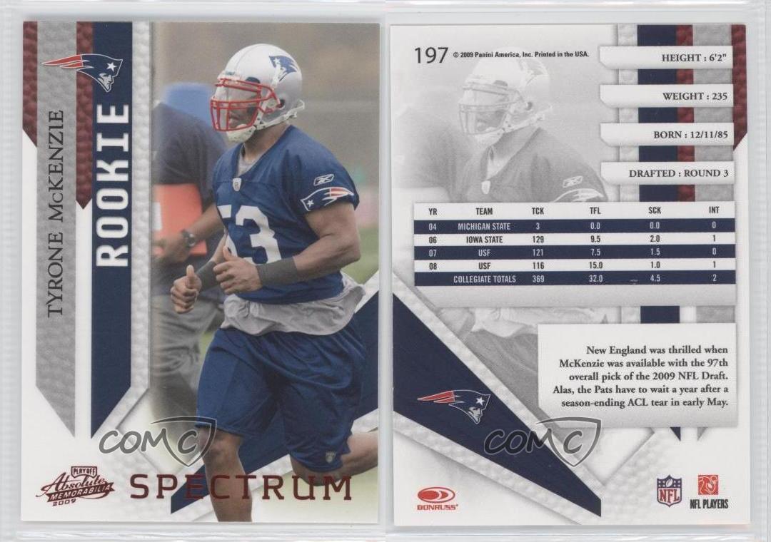 2009 Playoff Absolute Spectrum Red Tyrone McKenzie #197 Rookie RC