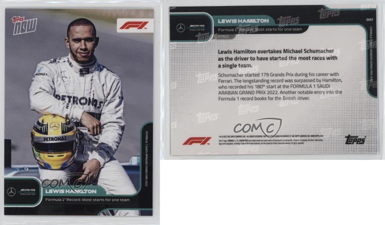 2022 Topps Now F1 /7862 Lewis Hamilton #007 - Picture 4 of 7
