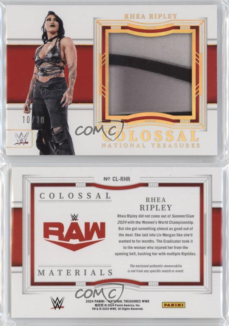 Panini National Treasures en ligne WWE 2024 Colossal Materials Holo Gold /10 Rhea Ripley