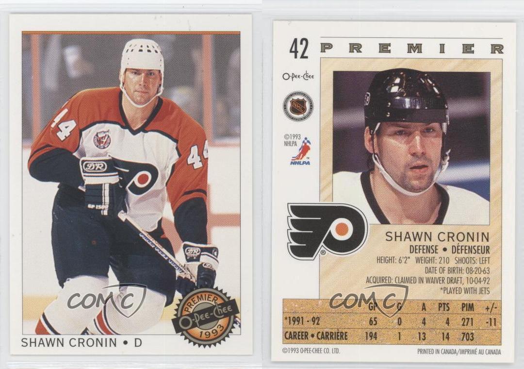199293 OPeeChee Premier 42 Shawn Cronin Philadelphia Flyers Hockey