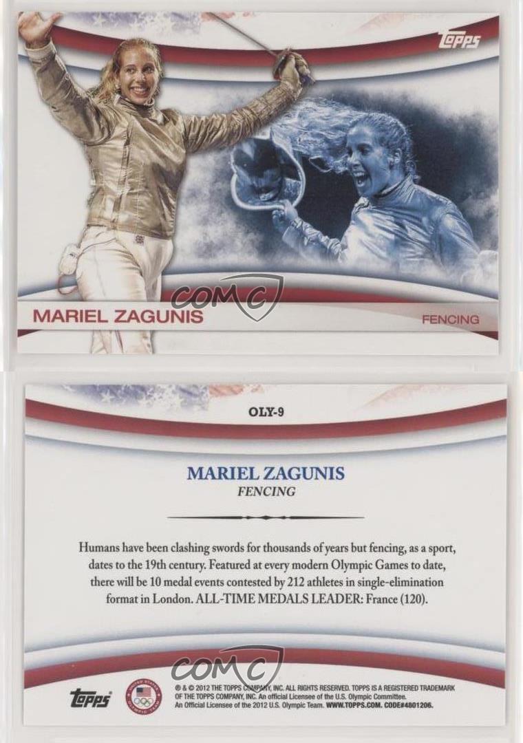 2012 TOPPS OLYMPIC MARIEL ZAGUNIS FENCING CARD GAMES OF THE XXX OLYMPIAD #OLY-9 