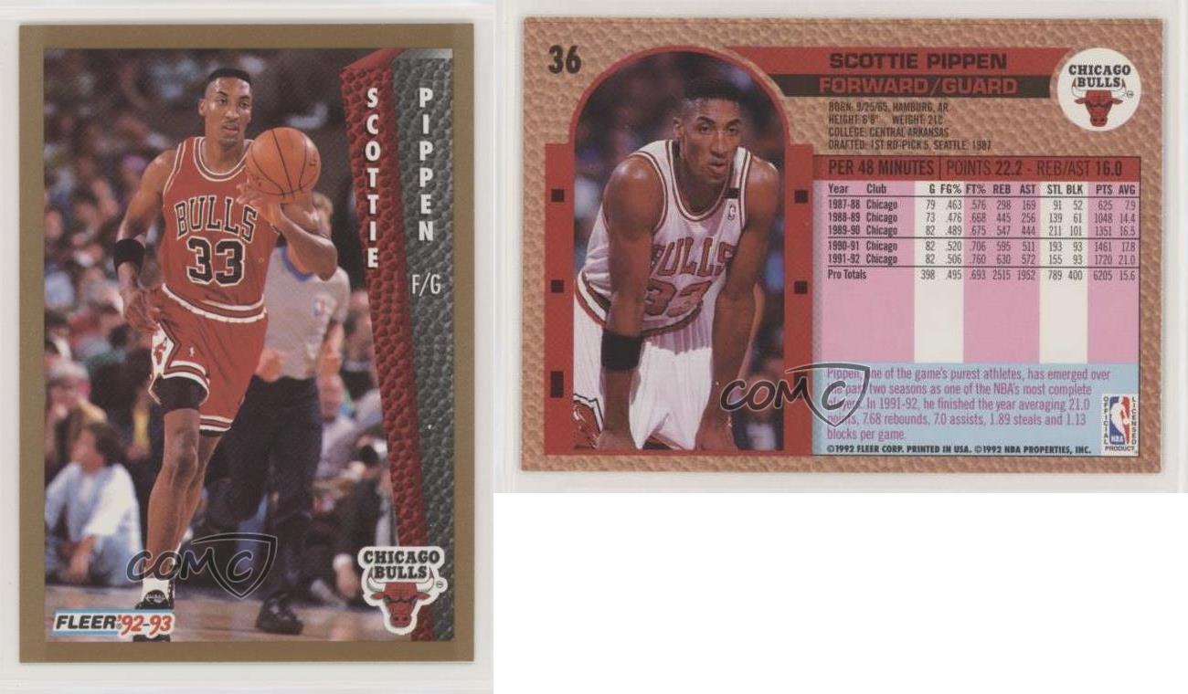 1992-93 Fleer Scottie Pippen #36 HOF