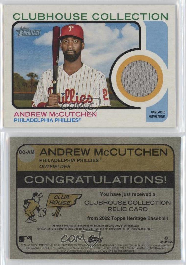 2022 Topps Heritage Clubhouse Collection Relics Andrew McCutchen #CC-AM